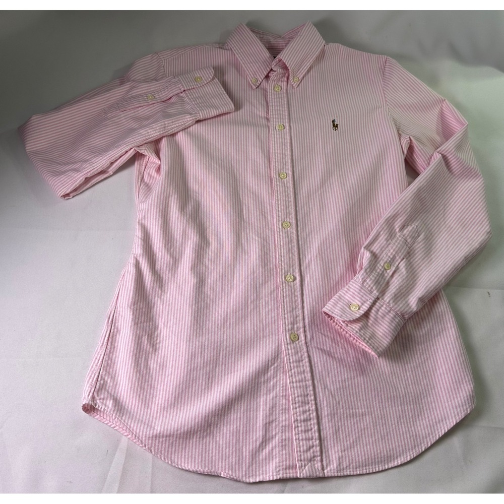 Ralph Lauren Pink Striped Casual Button Down Shirt - Picture 2 of 9